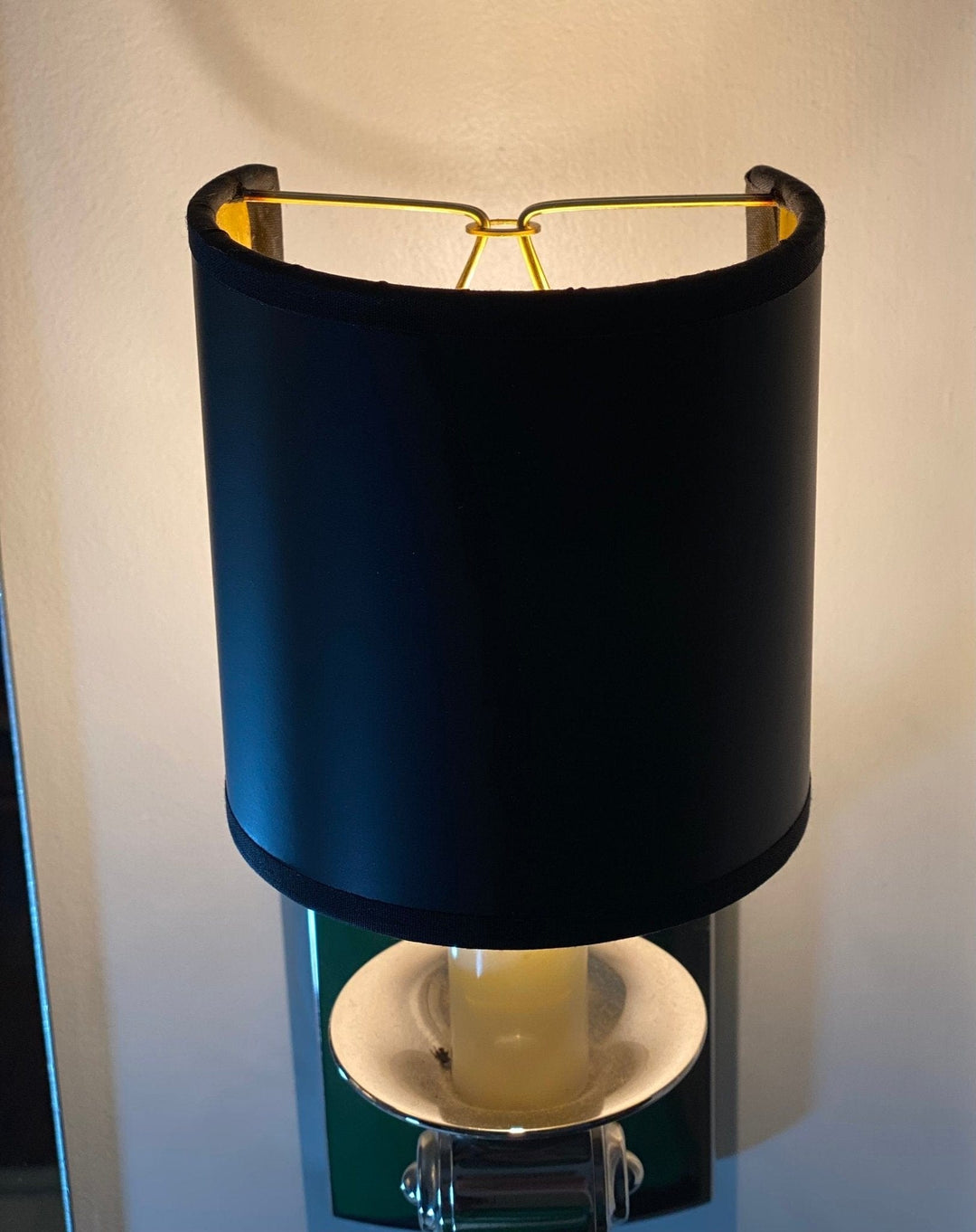 Black Paper with Gold interior Shield Shade - Lux Lamp Shades