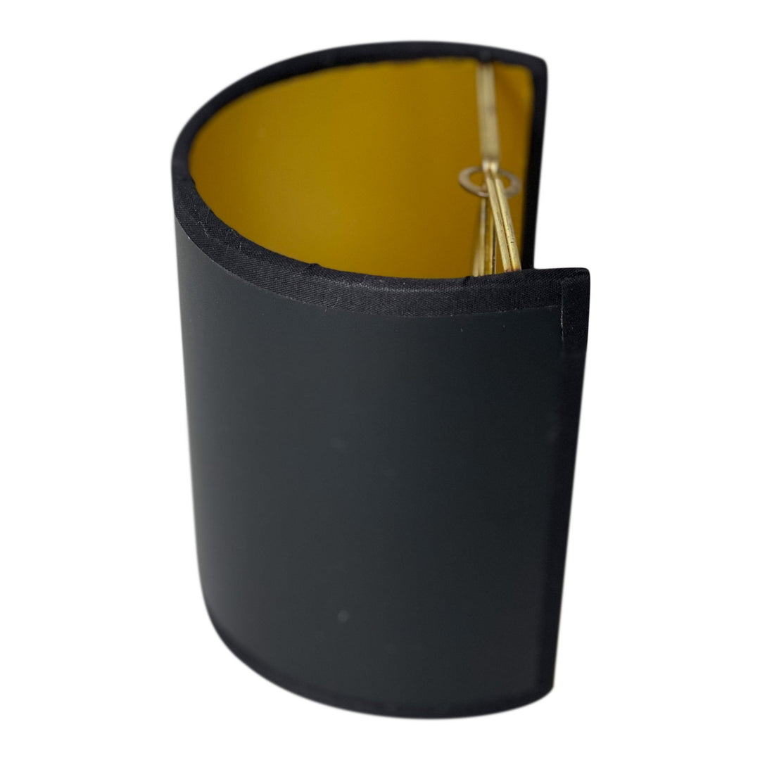 Black Paper with Gold interior Shield Shade - Lux Lamp Shades