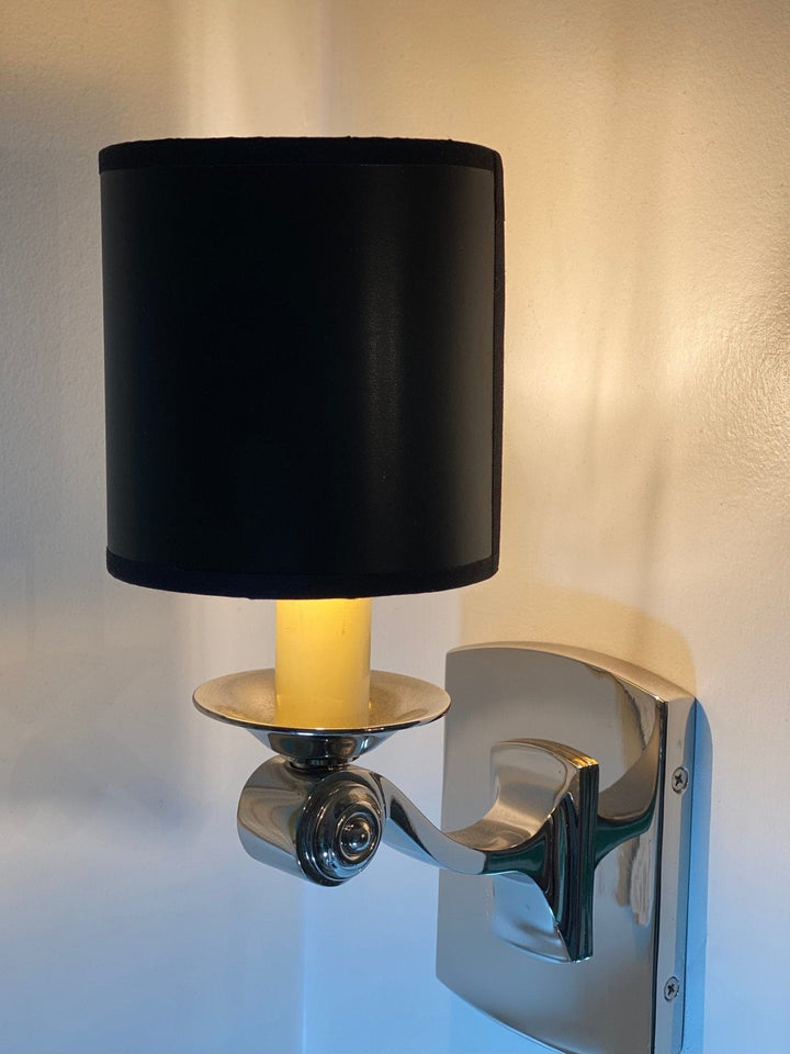 Black Paper with Gold interior Shield Shade - Lux Lamp Shades