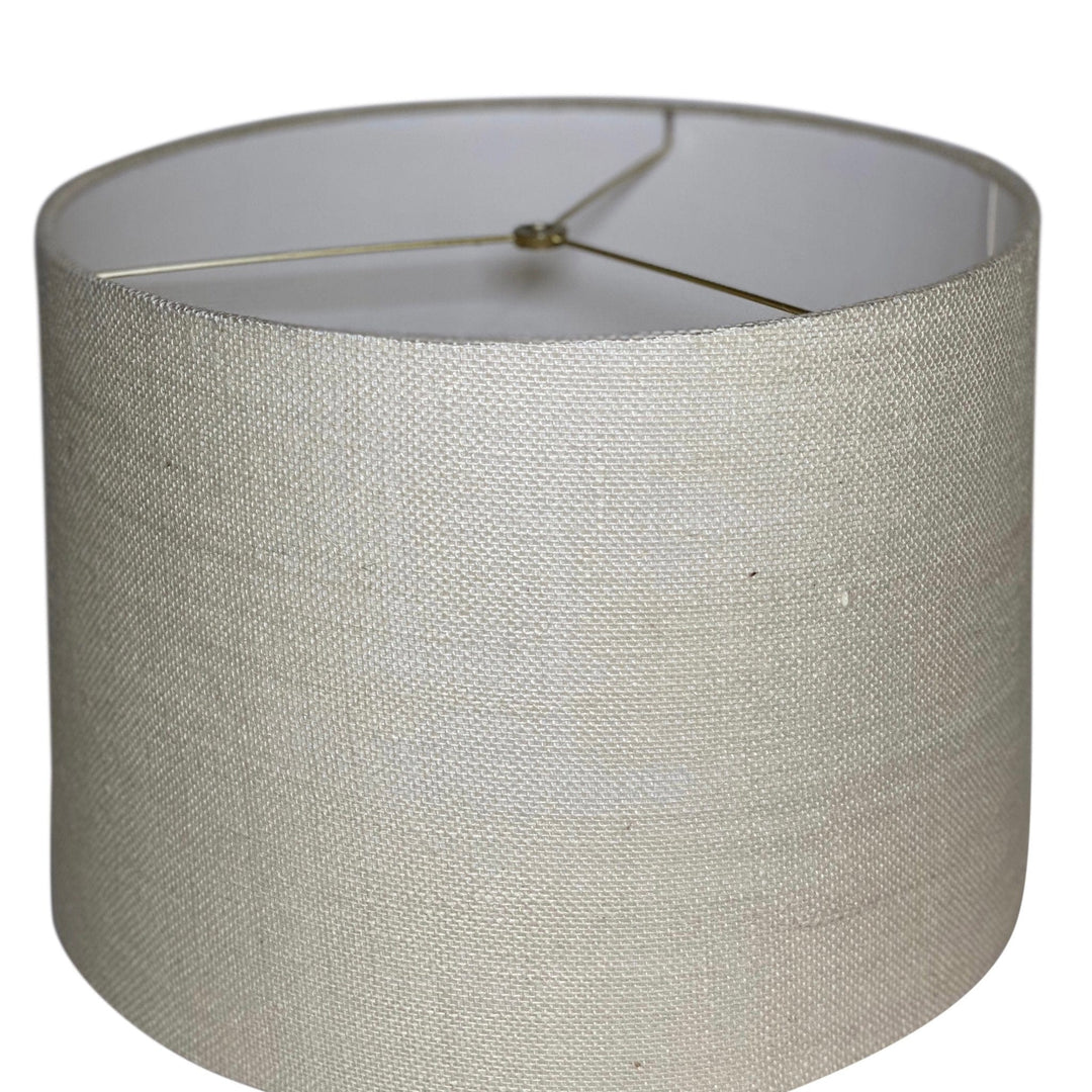 Bleached Burlap Drum Hard-back Lamp Shade - Available in three sizes - Lux Lamp Shades