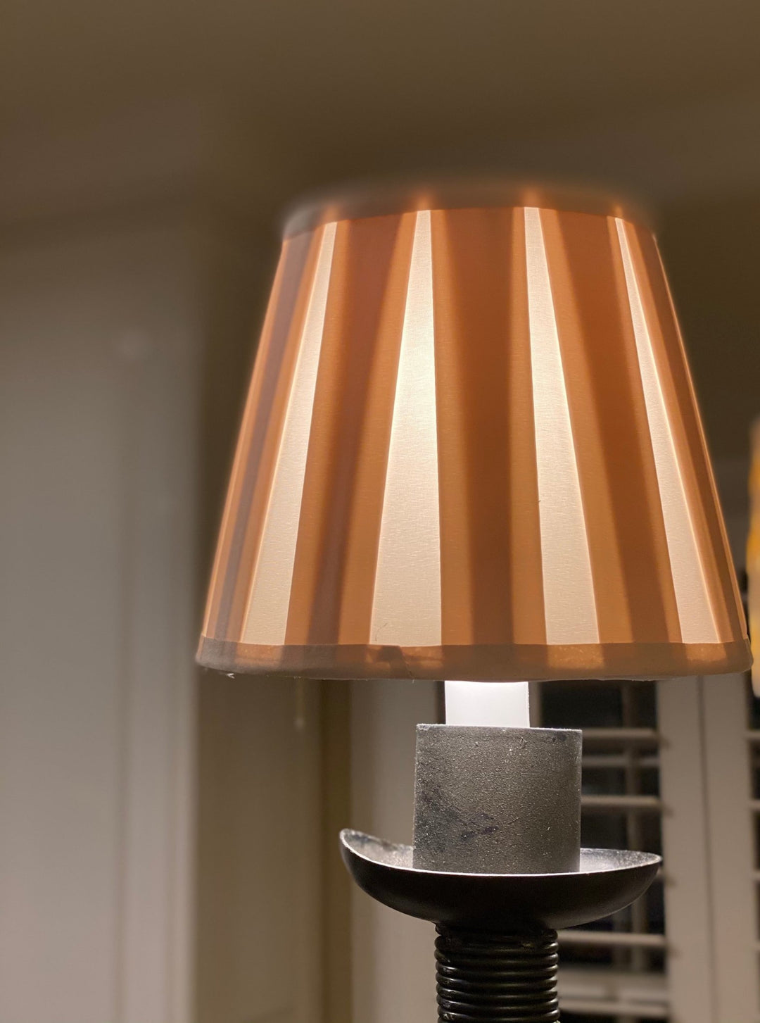 Box Pleat Almond Silk Chandelier Lamp Shade 5" Base - Lux Lamp Shades