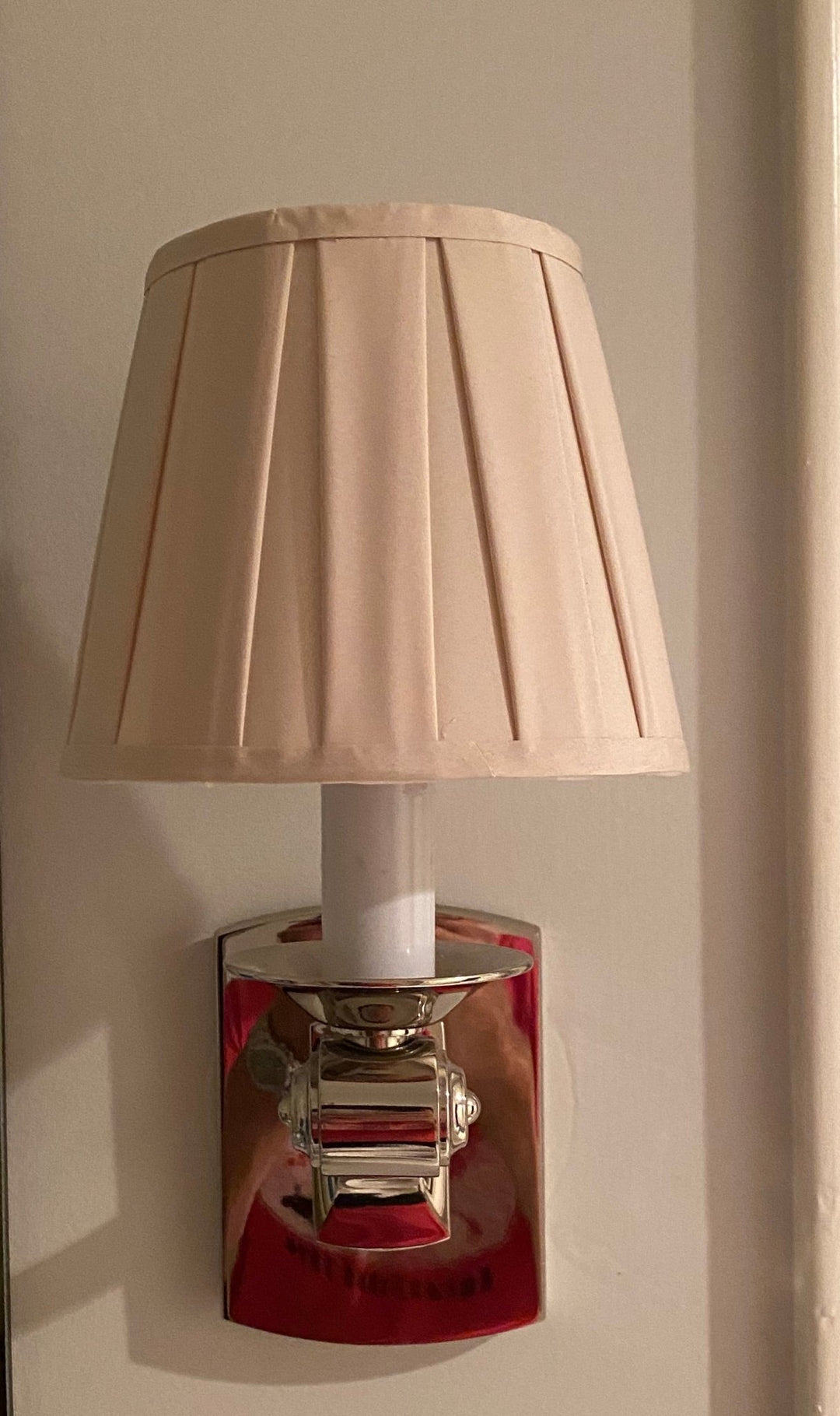 Box Pleat Almond Silk Chandelier Lamp Shade 5" Base - Lux Lamp Shades