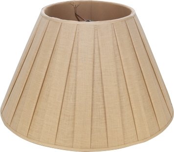 Box Pleat Linen Empire Caramel Linen - 14" - Lux Lamp Shades