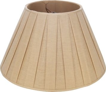 Box Pleat Linen Empire Caramel Linen - 14" - Lux Lamp Shades