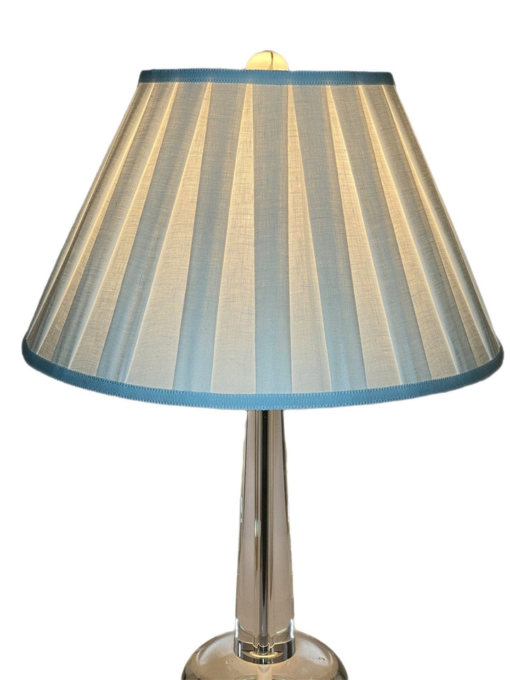 Box Pleat Linen Empire Lamp Shade + Accent Trim - Lux Lamp Shades