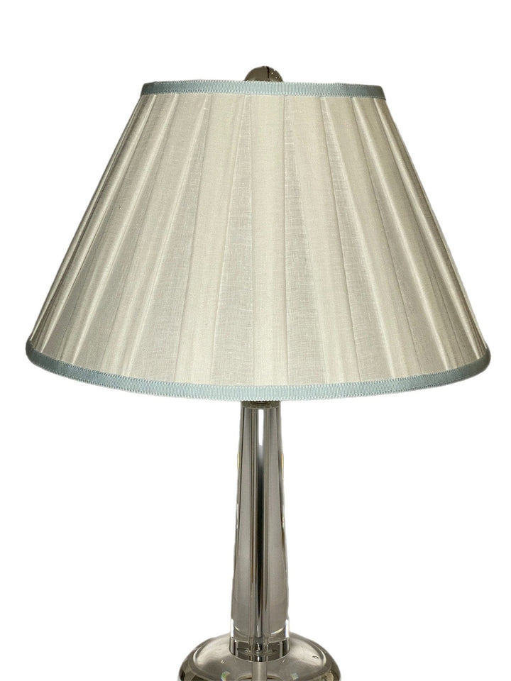 Box Pleat Linen Empire Lamp Shade + Accent Trim - Lux Lamp Shades