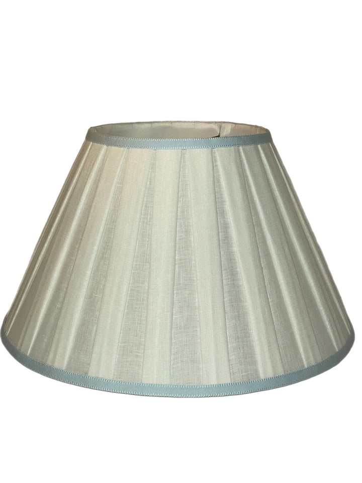 Box Pleat Linen Empire Lamp Shade - Available in Six Sizes + Add Custom Trim - Lux Lamp Shades