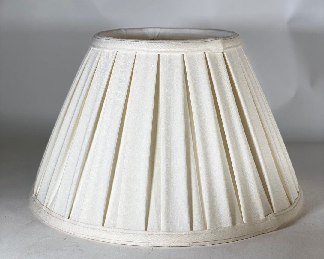 Box Pleat Linen Empire Lamp Shades 14" - Lux Lamp Shades