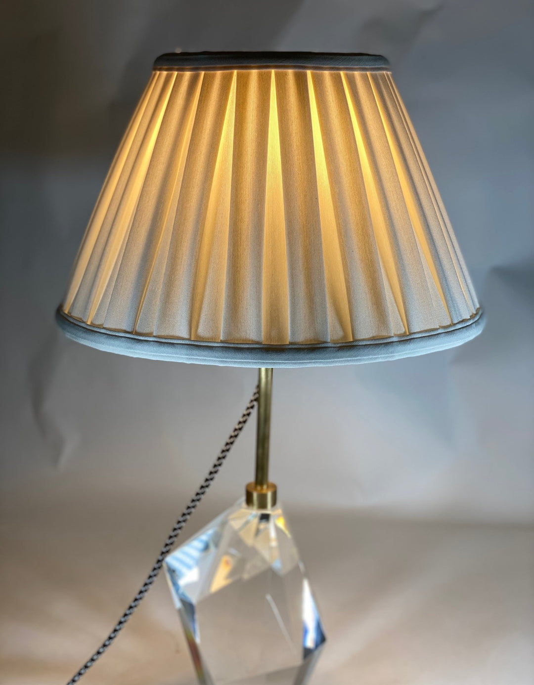 Box Pleat Linen Empire Lamp Shades 14" - Lux Lamp Shades