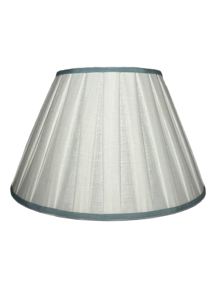 Box Pleat Linen Lamp Shade (9" top x 18" bottom x 13" slant) - Lux Lamp Shades