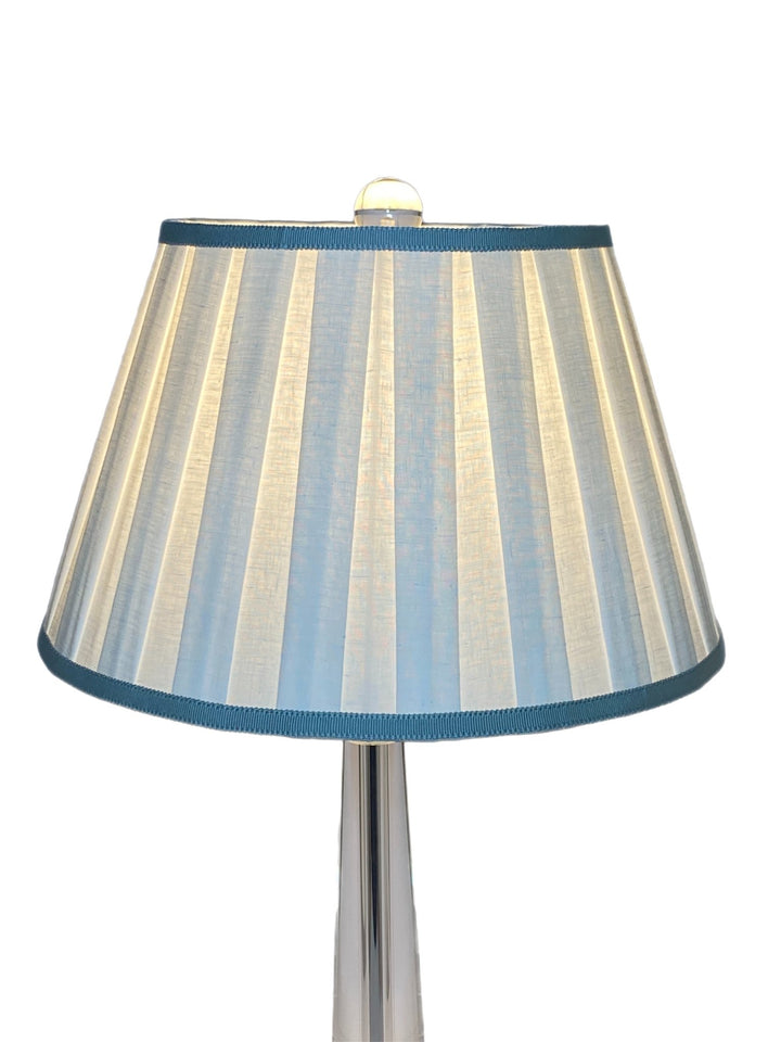 Box Pleat Linen Pembroke Lamp Shades Curated -Available in Five Sizes + Add Custom Trim - Lux Lamp Shades