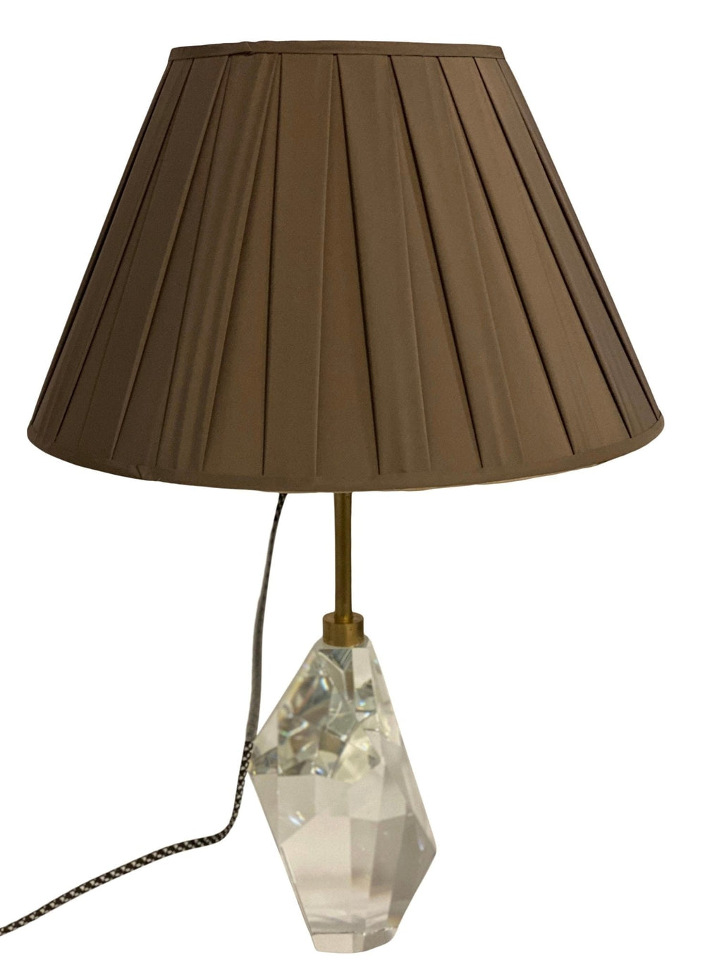 Box Pleat Mocha Silk Empire -16" Base - Lux Lamp Shades