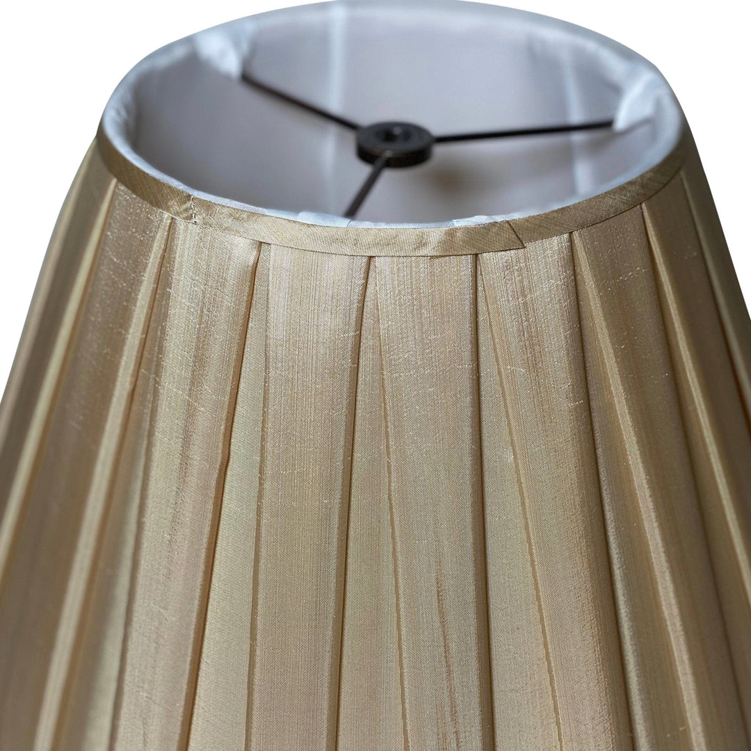 Box Pleat Silk Straw shade 14" base - Only (2) in stock - Lux Lamp Shades