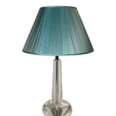 Box Pleat Teal Silk Empire -16” Base - Lux Lamp Shades'