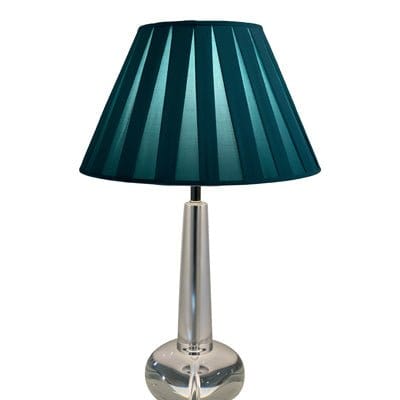 Box Pleat Teal Silk Empire -16" Base - Lux Lamp Shades