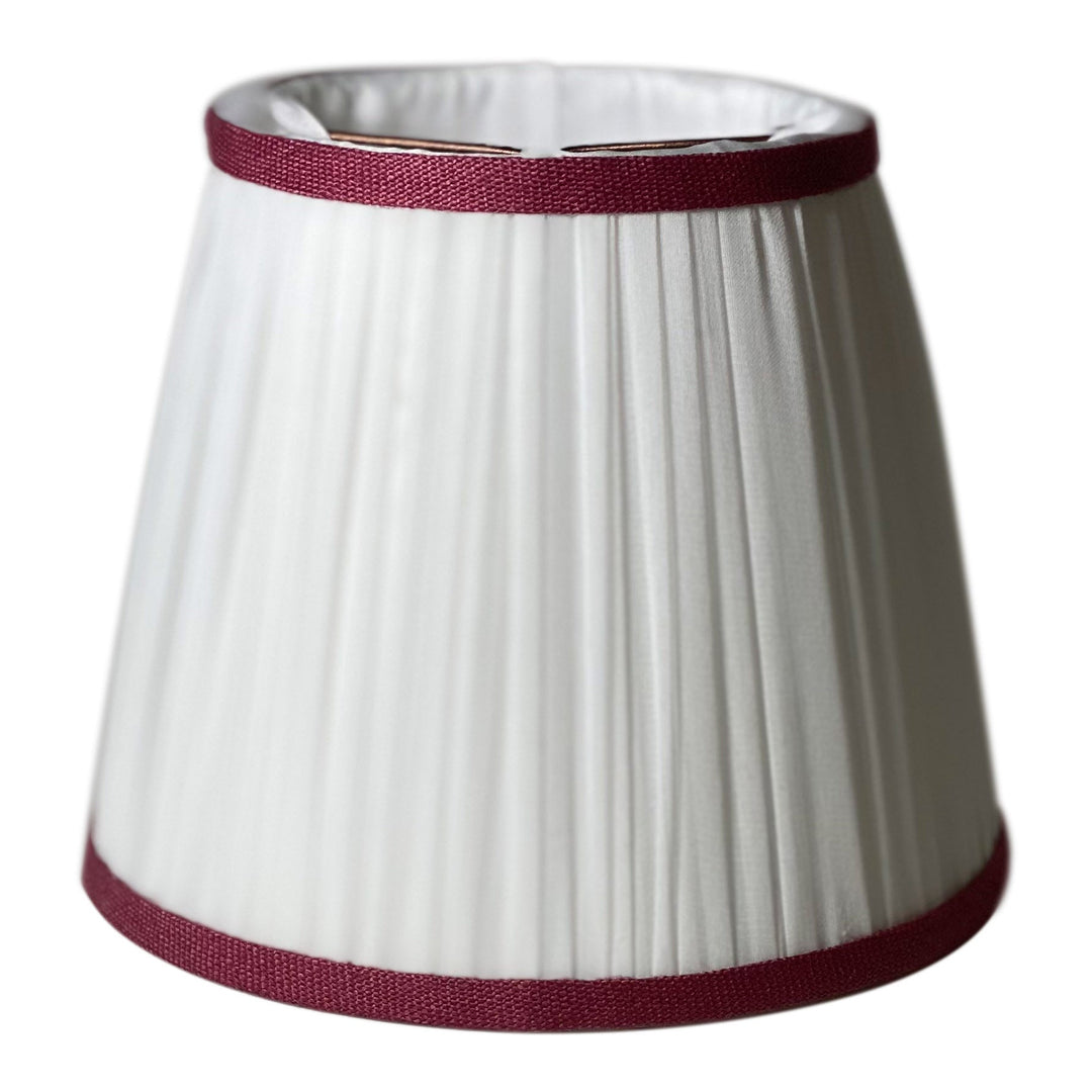 Coconut Sheer Silk - 6" Shades with Custom trim (4) shades in stock - Lux Lamp Shades
