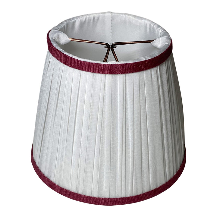 Coconut Sheer Silk - 6" Shades with Custom trim (4) shades in stock - Lux Lamp Shades