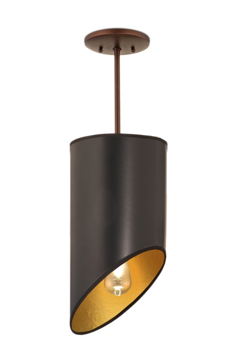 Copy of 8" x 16" Bullet Oil Rubbed Bronze Pendant - Lux Lamp Shades