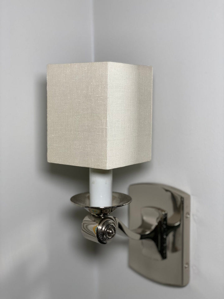 Cream linen 3.5" Square Sconce Shade - Lux Lamp Shades