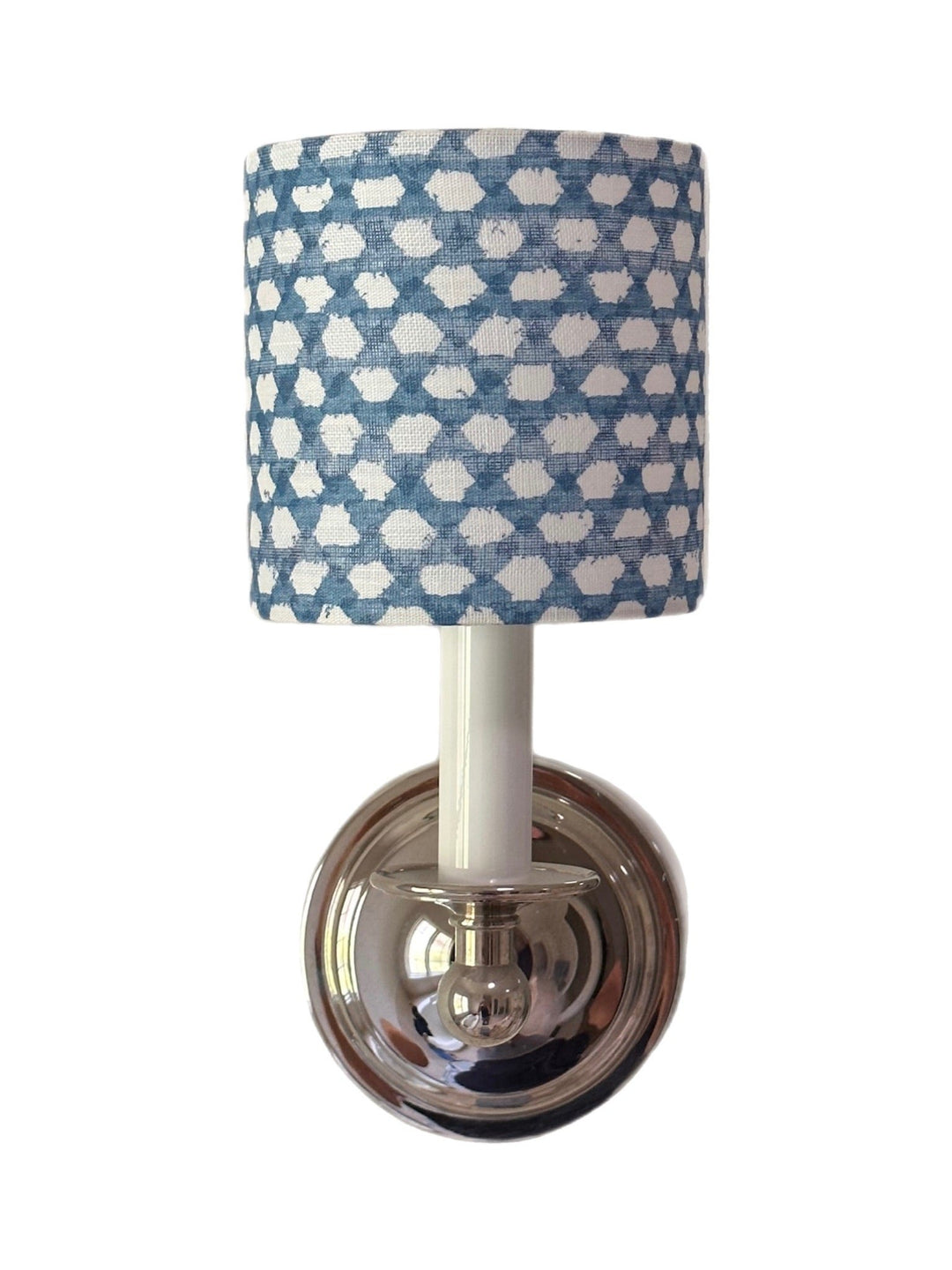 Custom Sconce Lamp Shade made with Fermoie Fabric - 5" Half Drum with Candle Clip (12 shades in stock) - Lux Lamp Shades