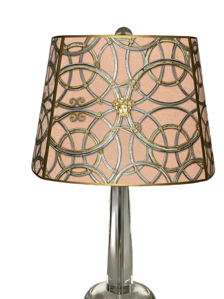 Custom Shade made with Versace IV - La Scala Del Palazzo Pink Wallpaper - Lux Lamp Shades