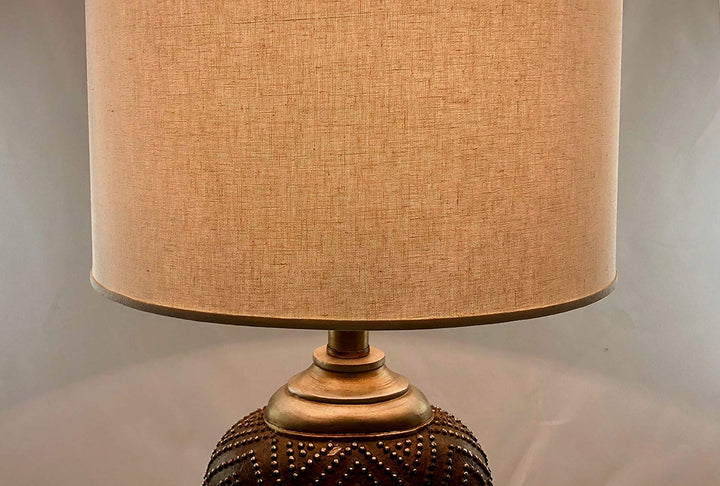 Drum Hard-back White Linen Lamp Shade (15" top x 15" bottom x 10" slant) - Lux Lamp Shades
