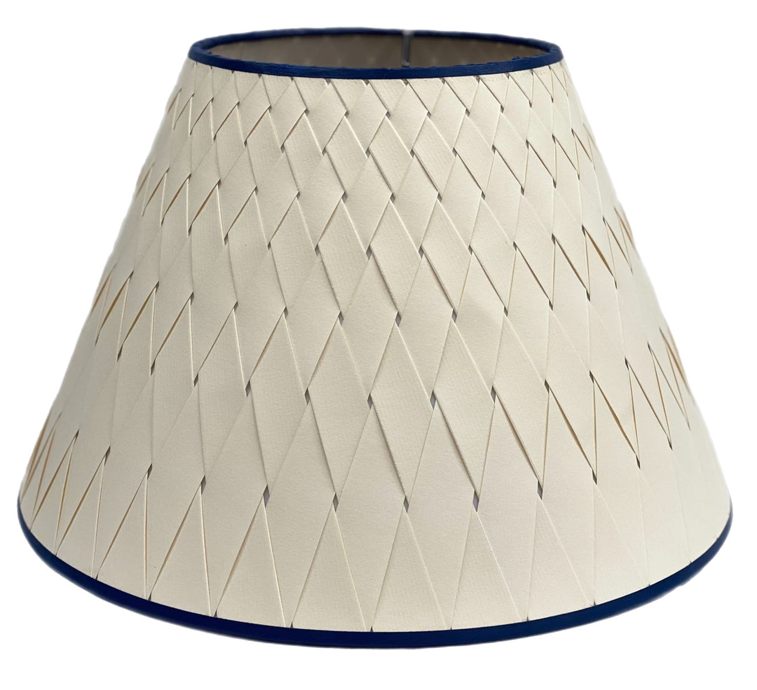 Empire Woven Paper Lamp Shades - Custom Trim Color Added - Lux Lamp Shades
