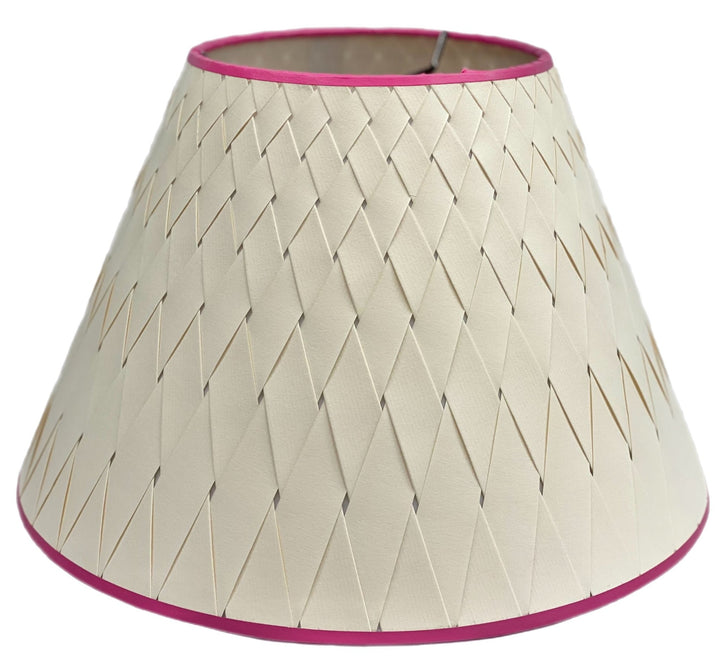 Empire Woven Paper Lamp Shades - Custom Trim Color Added - Lux Lamp Shades