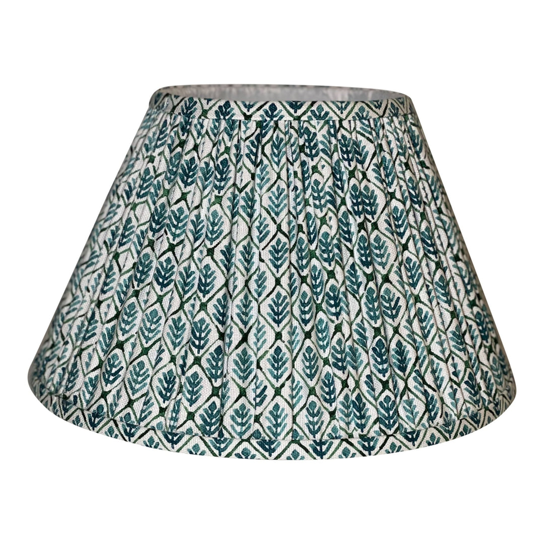 Fabricut Aspect Azure Gathered Fabric Shades 16" - Lux Lamp Shades