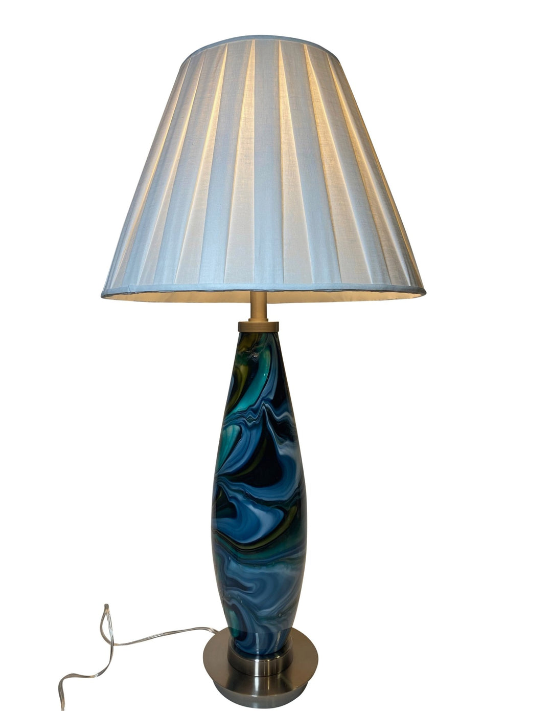 Flora Table Lamp by WILDWOOD LAMPS with Custom Designer Shade by Lux - Lux Lamp Shades