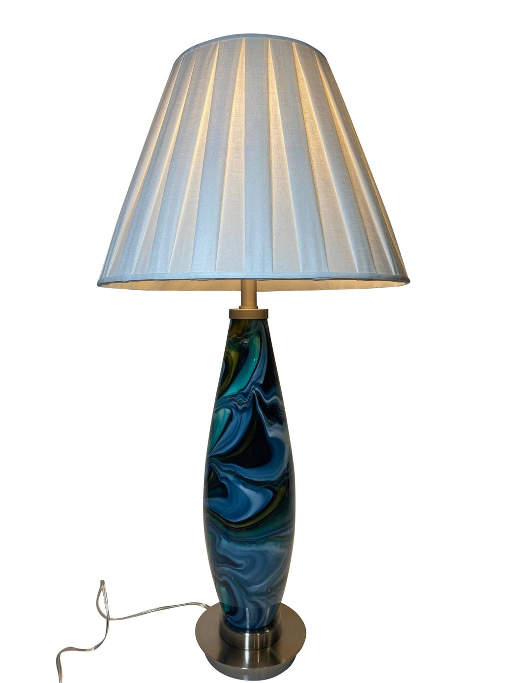 Flora Table Lamp by WILDWOOD LAMPS with Custom Designer Shade by Lux - Lux Lamp Shades