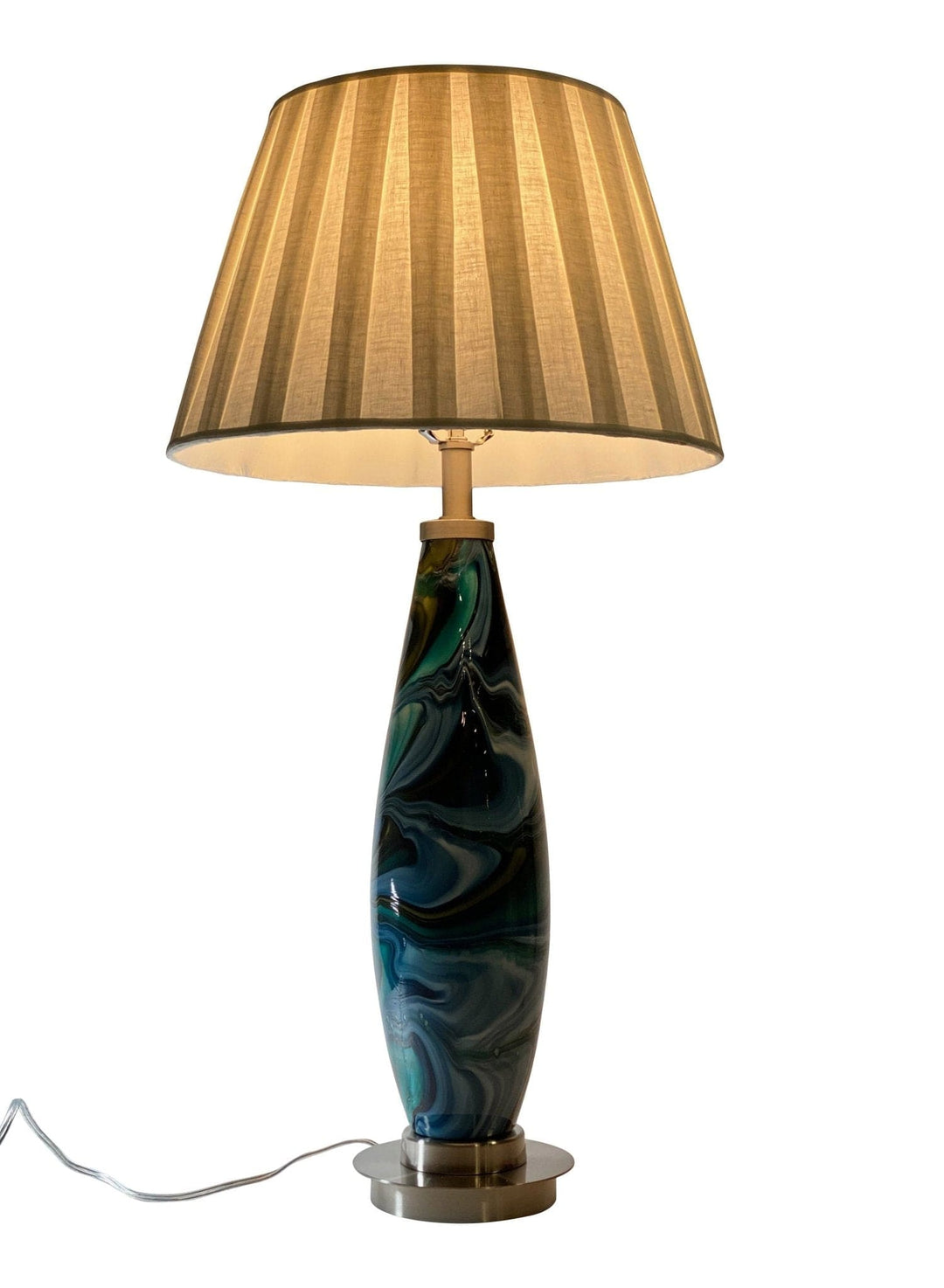 Flora Table Lamp by WILDWOOD LAMPS with Custom Designer Shade by Lux - Lux Lamp Shades