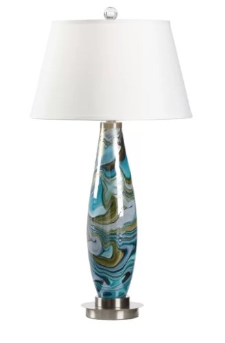 Flora Table Lamp by WILDWOOD LAMPS with Custom Designer Shade by Lux - Lux Lamp Shades
