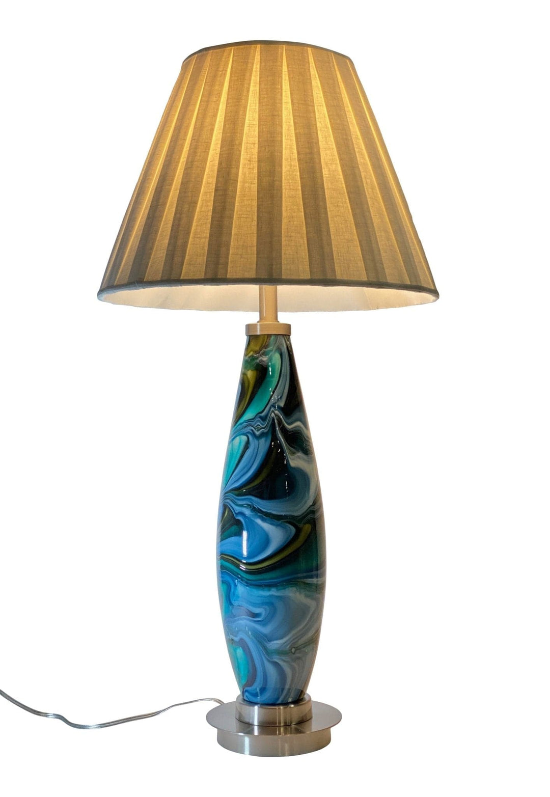 Flora Table Lamp by WILDWOOD LAMPS with Custom Designer Shade by Lux - Lux Lamp Shades