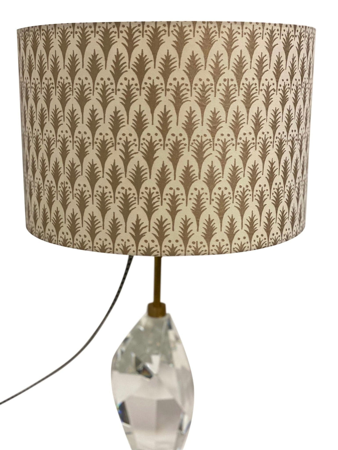 Fortuny PIUMETTE in Ivory & Gold 15" Drum - Lux Lamp Shades