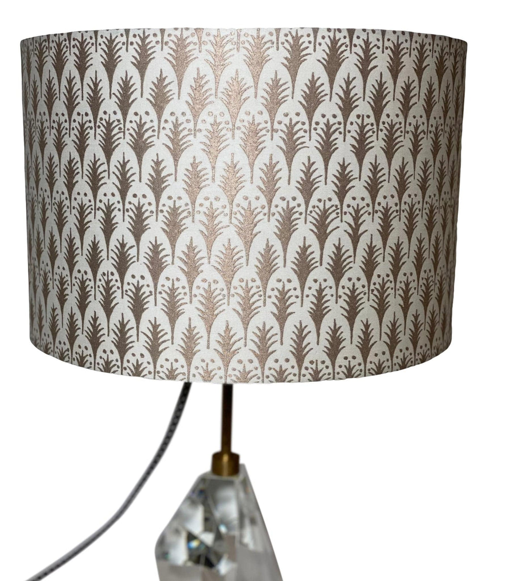 Fortuny PIUMETTE in Ivory & Gold 15" Drum - Lux Lamp Shades