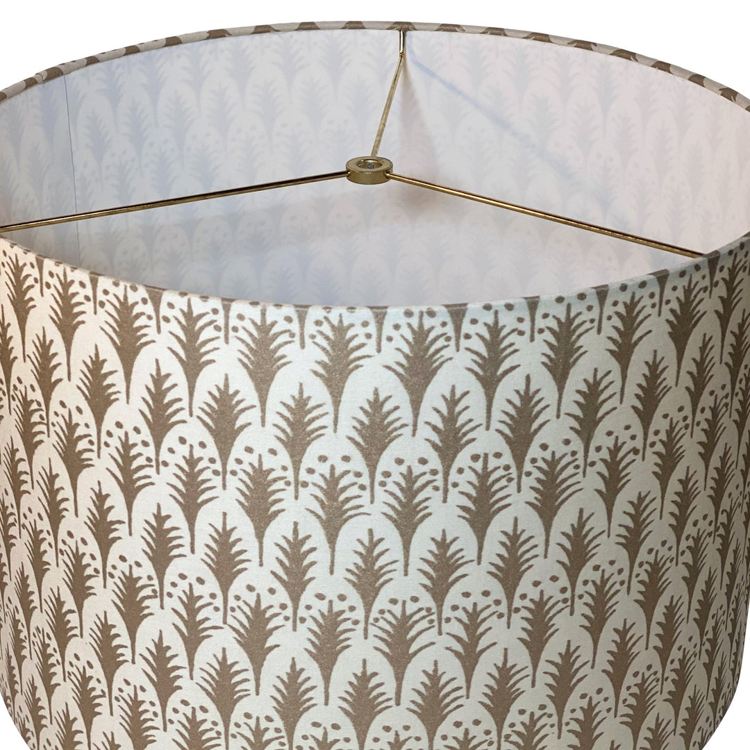 Fortuny PIUMETTE in Ivory & Gold 15" Drum - Lux Lamp Shades