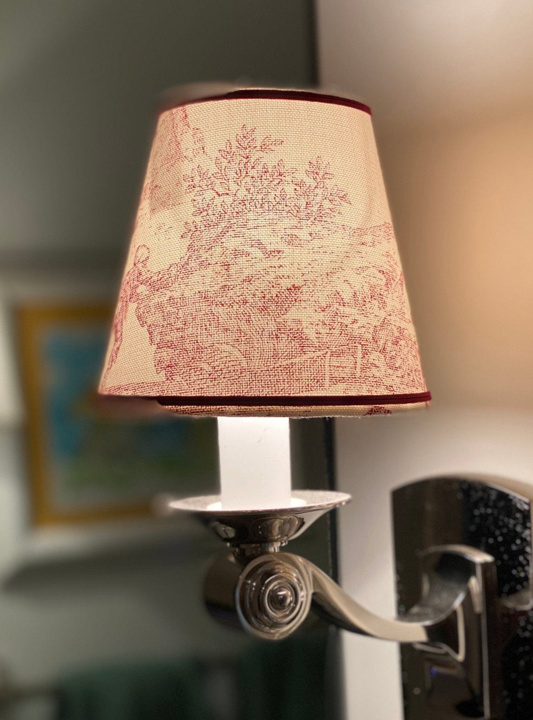 French made - Toile de Jouy Sconce Shades - Lux Lamp Shades