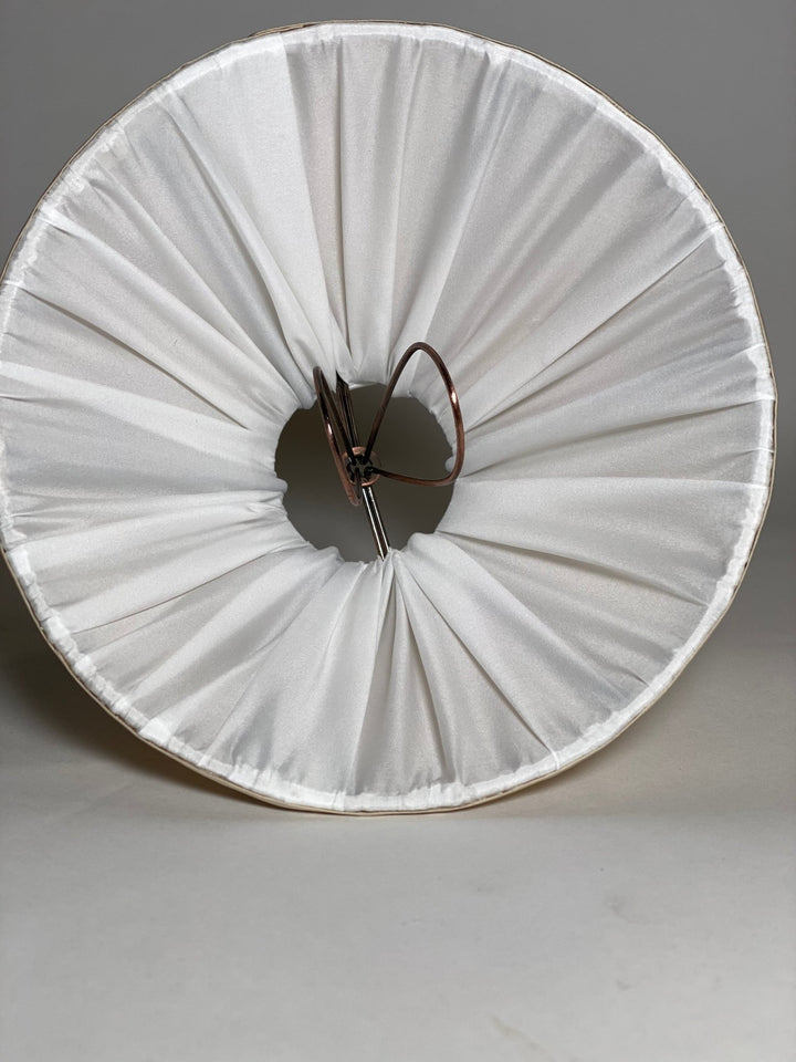Gathered Almond Silk Corset Lamp Shade - CANDLE CLIP - Lux Lamp Shades