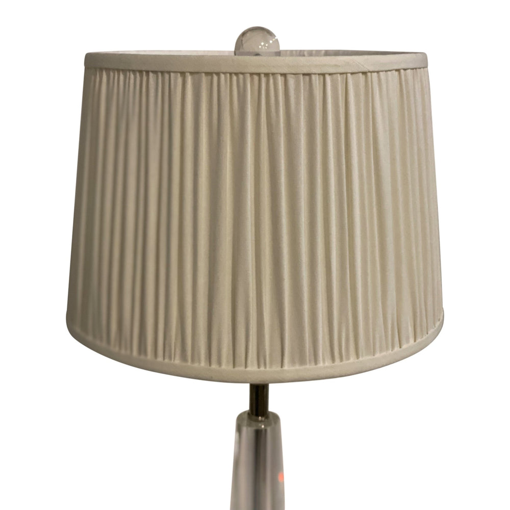 Gathered Cream LINEN Drum (1) in stock 11" top x 13" base x 9" slant - Lux Lamp Shades