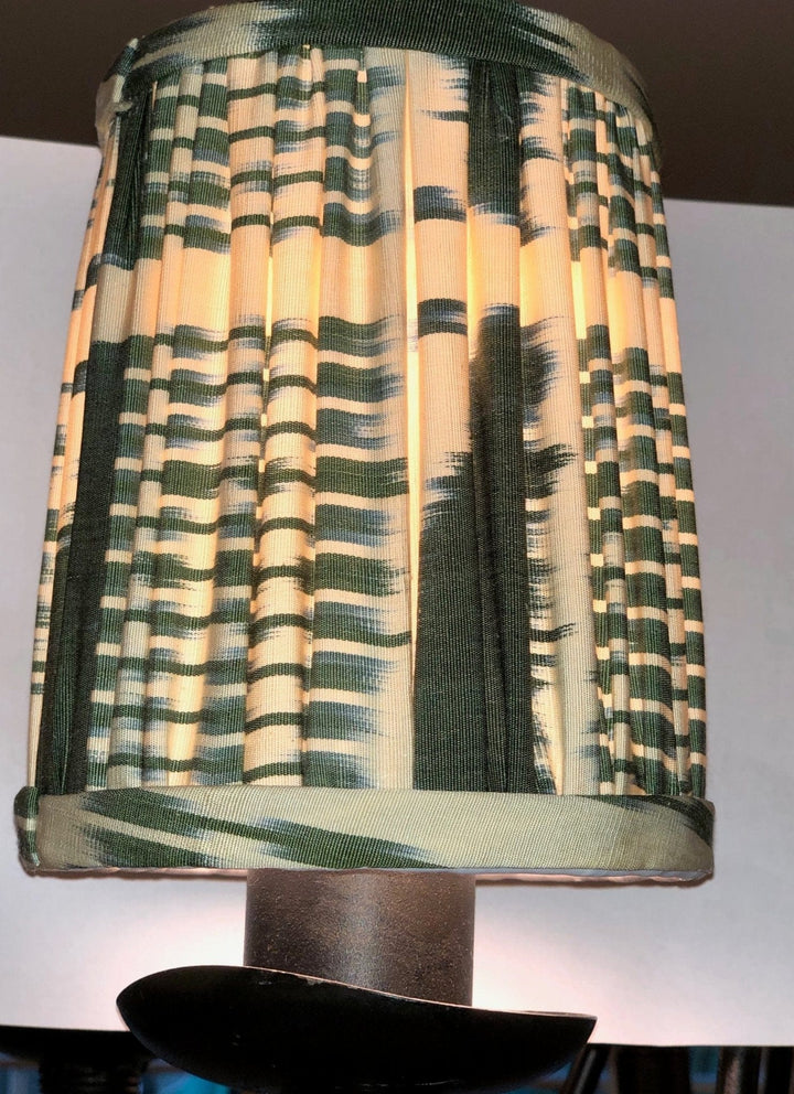 Gathered IKAT Silk Sconce Shades - Lux Lamp Shades