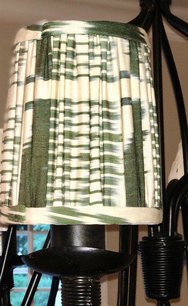 Gathered IKAT Silk Sconce Shades - Lux Lamp Shades