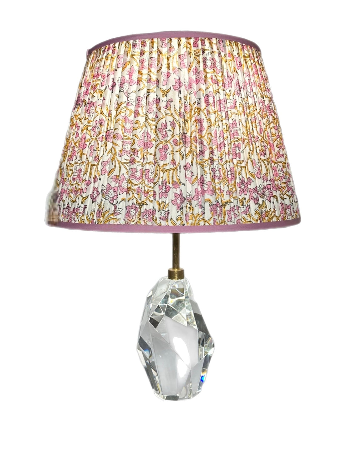 Gathered Pembroke - Floral with Pink Trim - Lux Lamp Shades