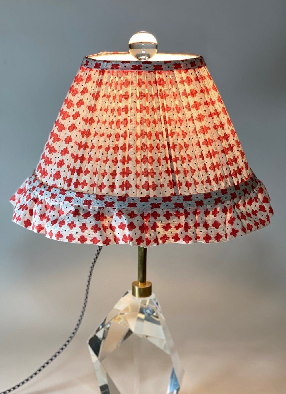 Gathered Schumacher Polka Empire with 2" Ruffle - Lux Lamp Shades