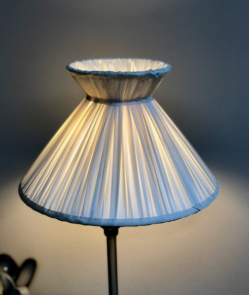 Gathered Silk Snow Corset Lamp Shade - Candle Clip - Lux Lamp Shades'