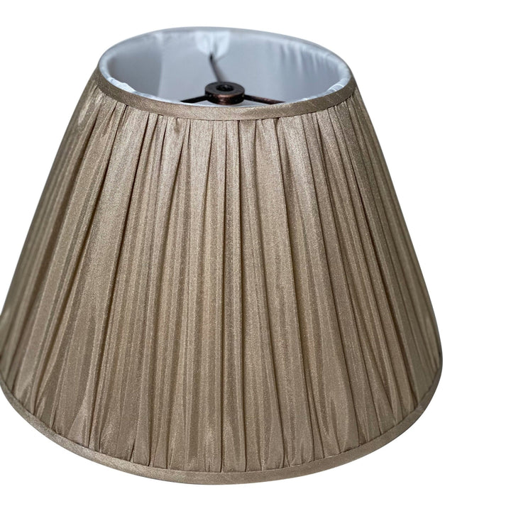 Gathered Wheat Silk shade 12" base - Only (2) in stock - Lux Lamp Shades