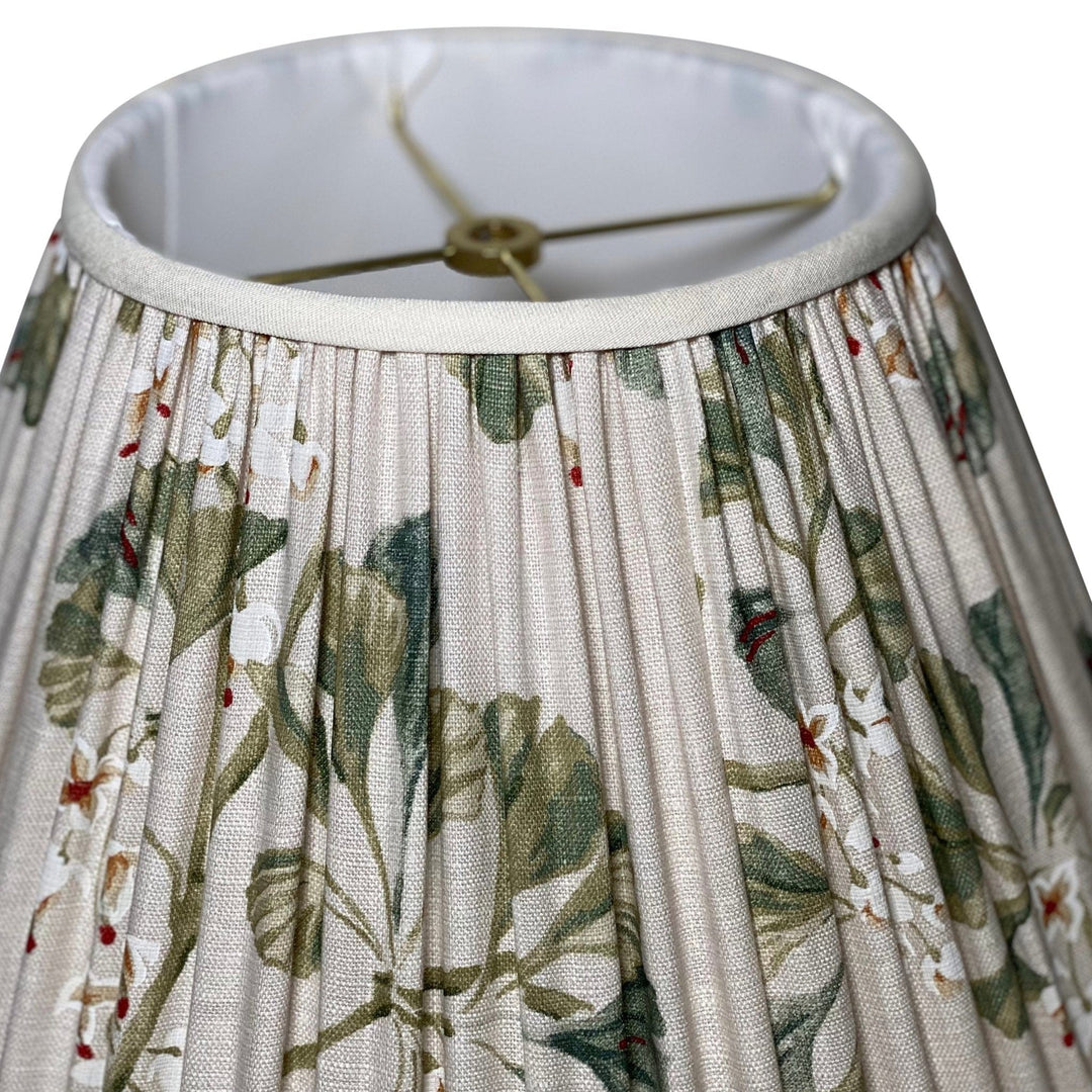 Greenacre Leaf Green Gathered Lampshades - Lux Lamp Shades