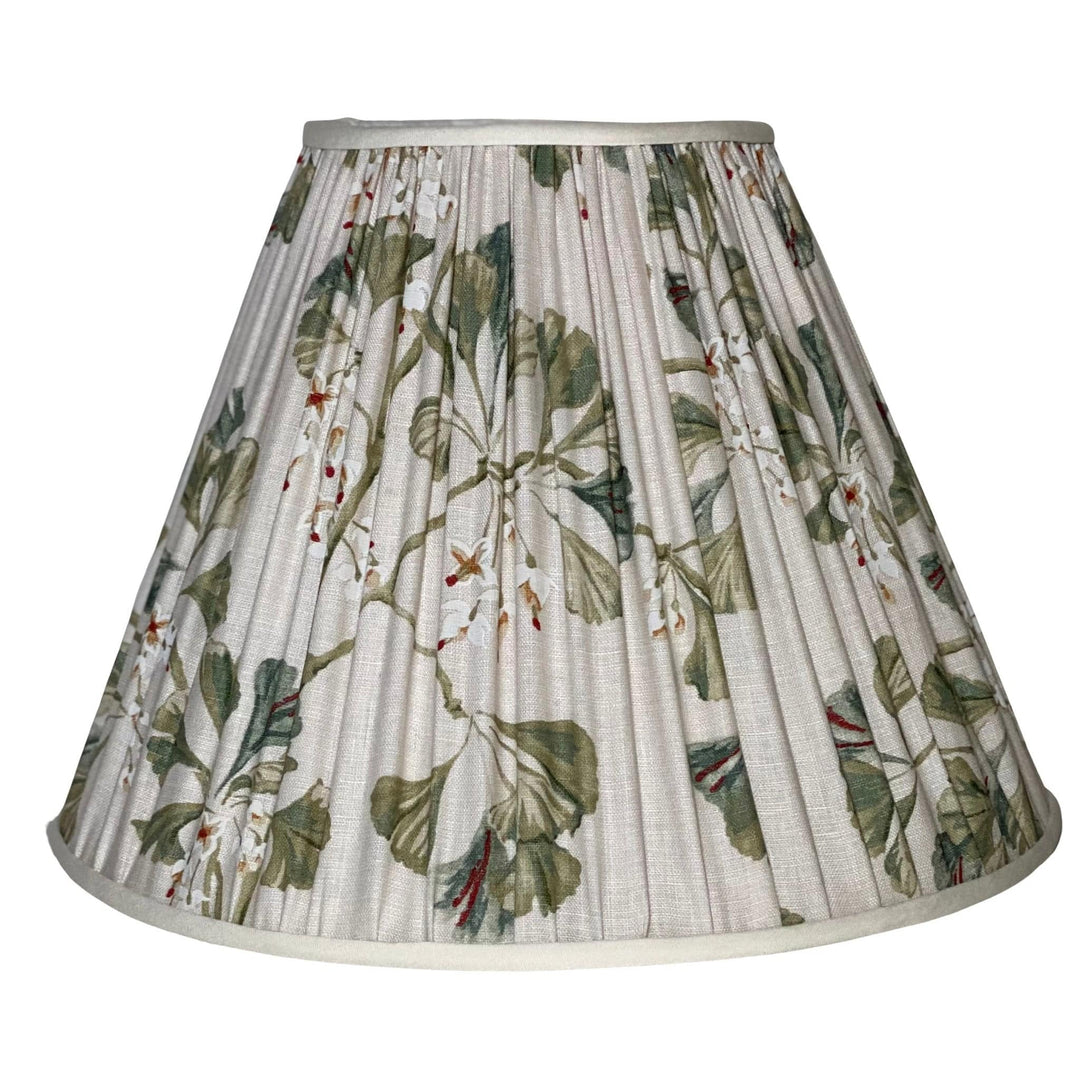 Greenacre Leaf Green Gathered Lampshades - Lux Lamp Shades