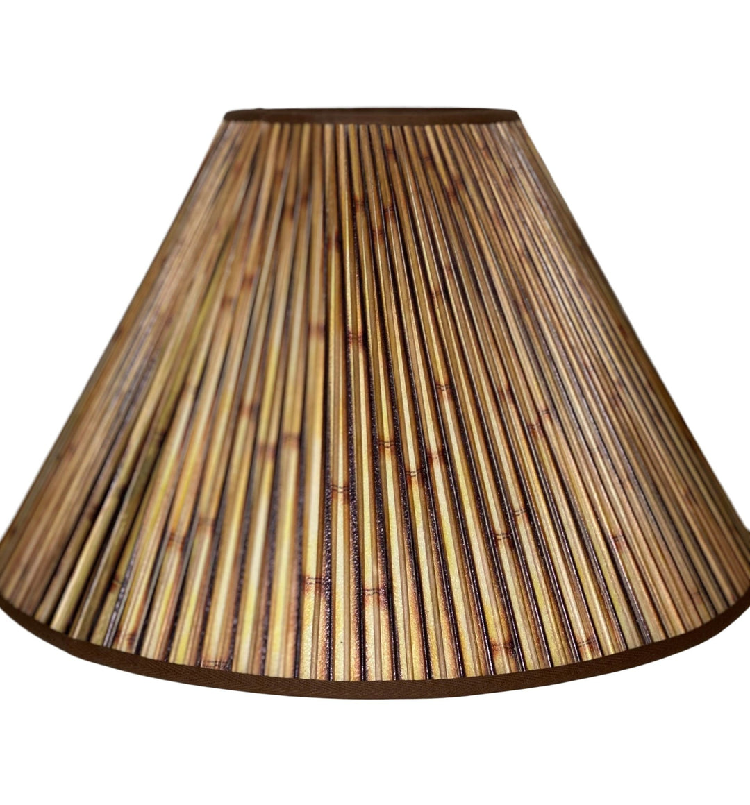 Imprinted Bamboo Lampshades made with Wood Sticks - Available in multiple sizes - Lux Lamp Shades