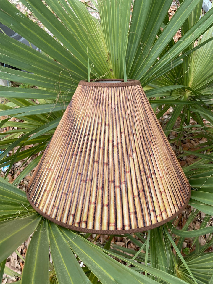Imprinted Bamboo Lampshades made with Wood Sticks - Available in multiple sizes - Lux Lamp Shades